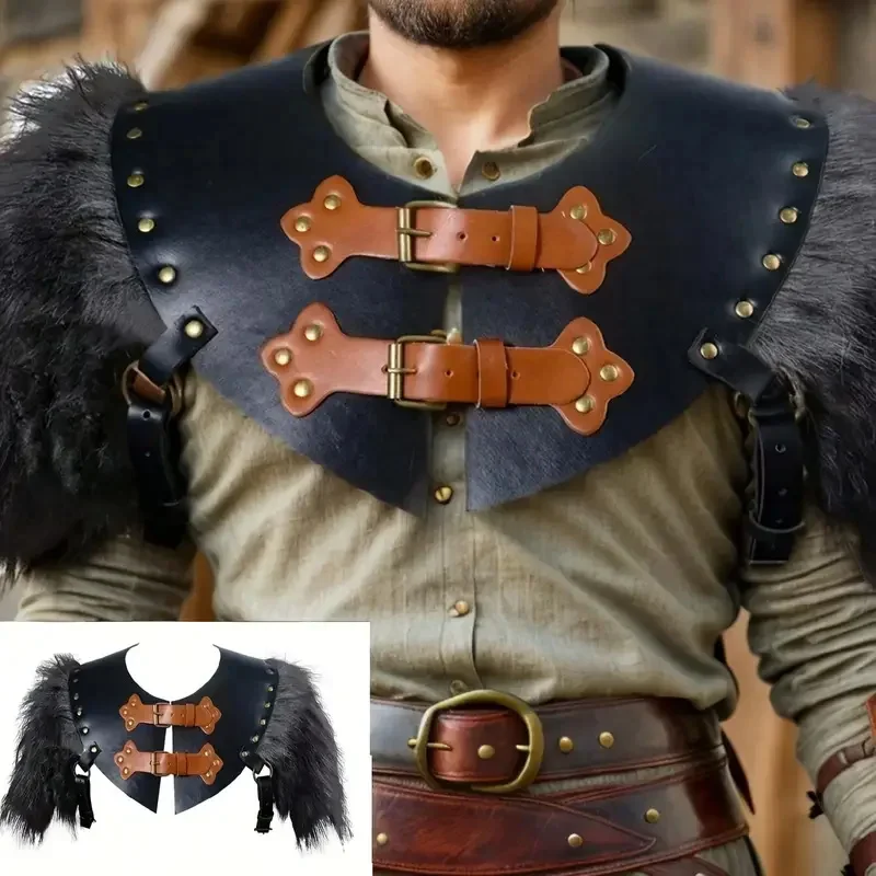 Stredoveké Viking ručne vyrábané kožušinové brnenie Renaissance pary Viking Knight kožené rameno pancier
