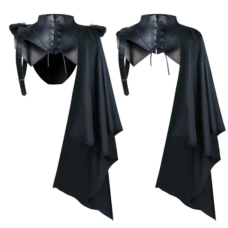Stredoveké vintage gotické rytierske brnenie Blackone rameno plášť gotický punk čipky uperenaissance crusader cosplay cosplay kostým