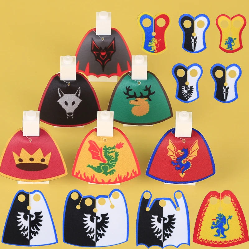 Stredoveké vojenské doplnky Stavebné bloky hradný rytier Cloaks Cloats Capes Capes Capes Armor Weapon Bricks Friends Hračky