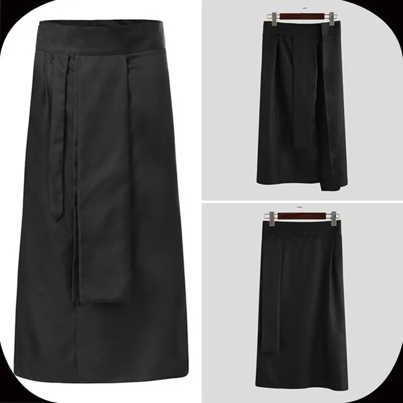 Stredovekí muži čierne škótske kilt retro sukne