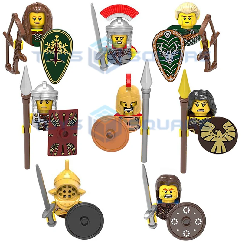 Stredovekí Rímski bojovníci Elf Hunter Female Highland Warrior čarodejnici modely blokujú moc tehly sada darčekov hračky x0137