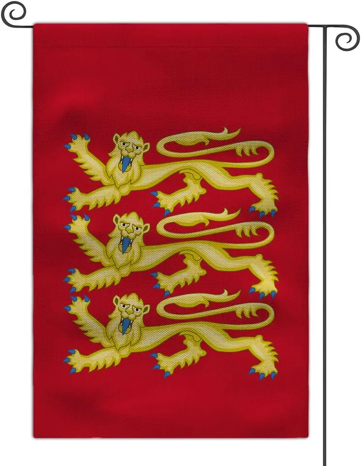 Stredoveký erbový erb Záhradná vlajka 12x18 obojstranná vonkajšia vlajka (anglické kráľovstvo)