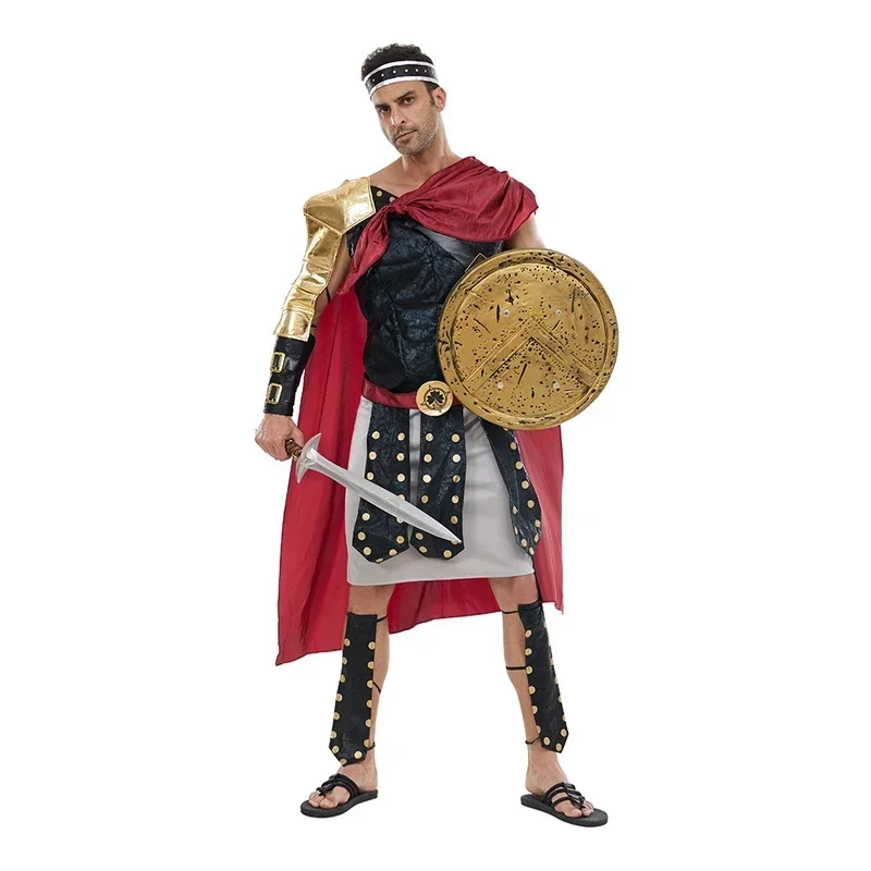 Stredoveký rímsky bojovník kostým Pánske kostýmy Halloween Spartan Soltan Gladiátor Cosplay outfit Carnival Party Oblečenie