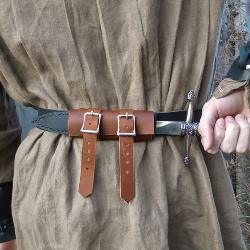 Stredoveký vikingový meč dýka nôž držiak vintage pásový opasok puzdro Žaba žaby rytier pirát cosplay kostým larp púzdra zbrane