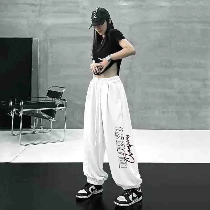 Street Dance Hip Hop Dámske športové nohavice Loty All-Match Teplé nohavice pre ženy 2023 Jesenná zimná zimná nová žena oblečenie