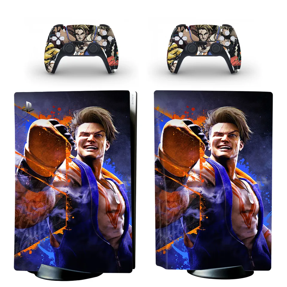 Street Fighter Ryu Chun Li Guile PS5 PS5 Disk Skin Skin Sticker Protector Cover Cover pre radič konzoly Controller PS5 Disk Skin Sticker Vinyl