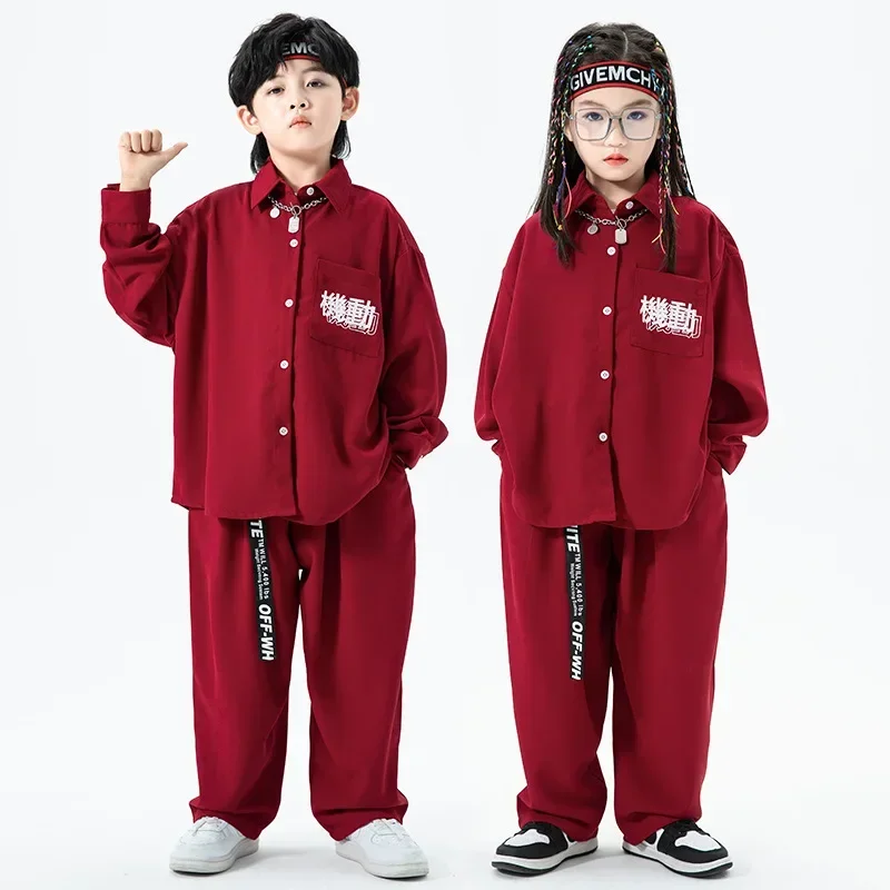 Streetwear Baggy Pants for Girl Boy Jazz Dance kostým oblečenie dieťa kpop hip hop oblečenie