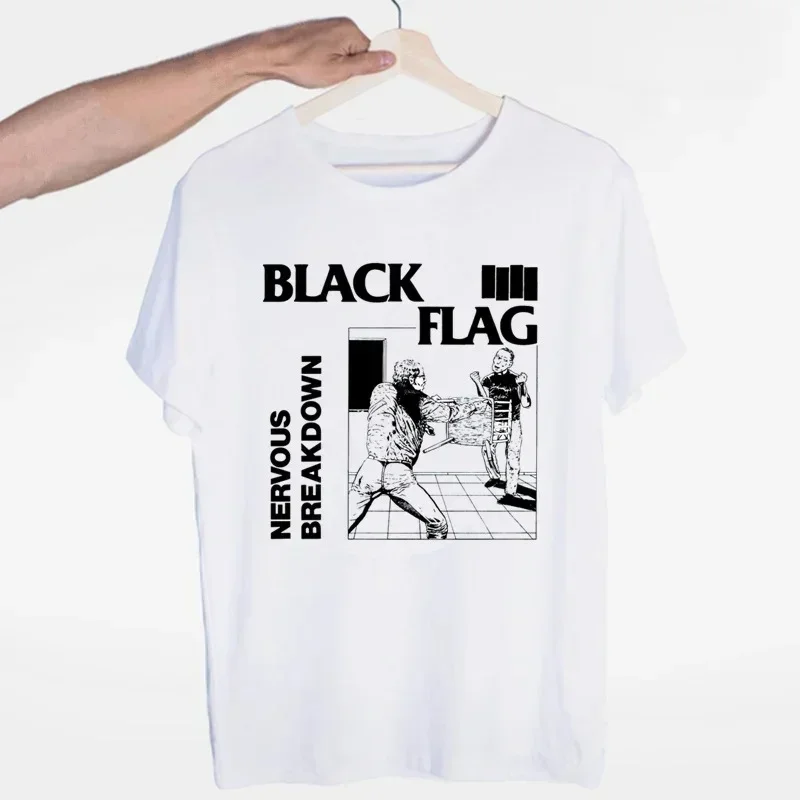 Streetwear Harajuku čierna vlajka punk rocková skupina Henry Rollins veľké bary Tričko O-krk krátke rukávy Príležitostné unisexové mužy Ženy Tees