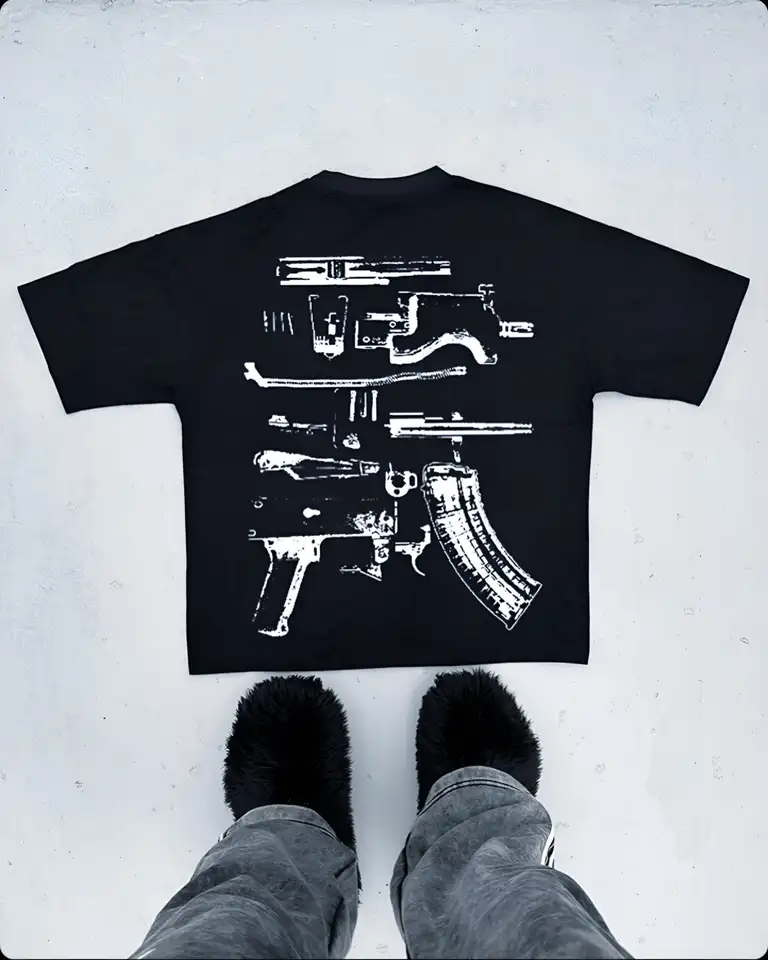 Streetwear T tričko y2k hip hop v Glock Dôverujeme tlačovým listom grafika Tlač nadmerného tričku Men Men Dámske bavlnené topánky