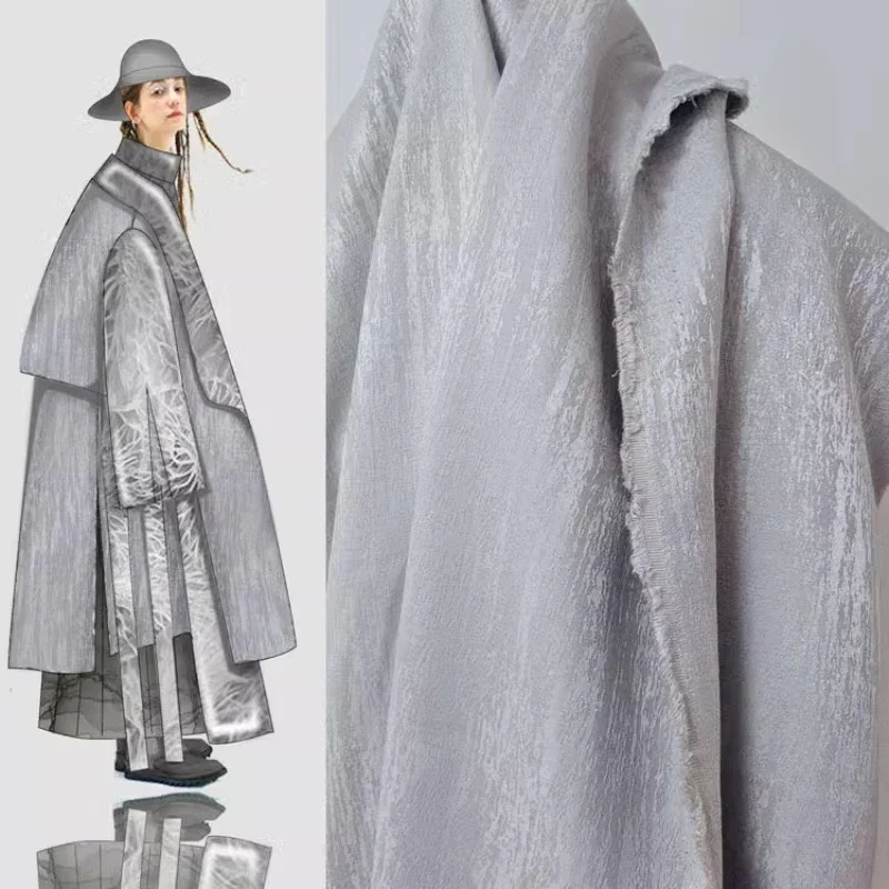 Strieborná šedá nepravidelná lesklá nelahová mramorová textúra Jacquard Jacket Dress Clothing Table