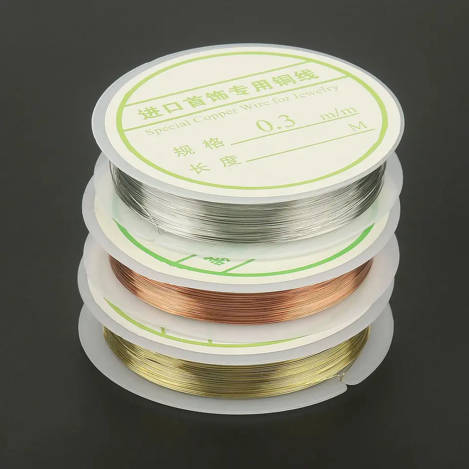 Strieborné/zlaté/ružové zlato medený drôt pre náramok náhrdelník DIY Colorfast Beading Drôt na šperkov
