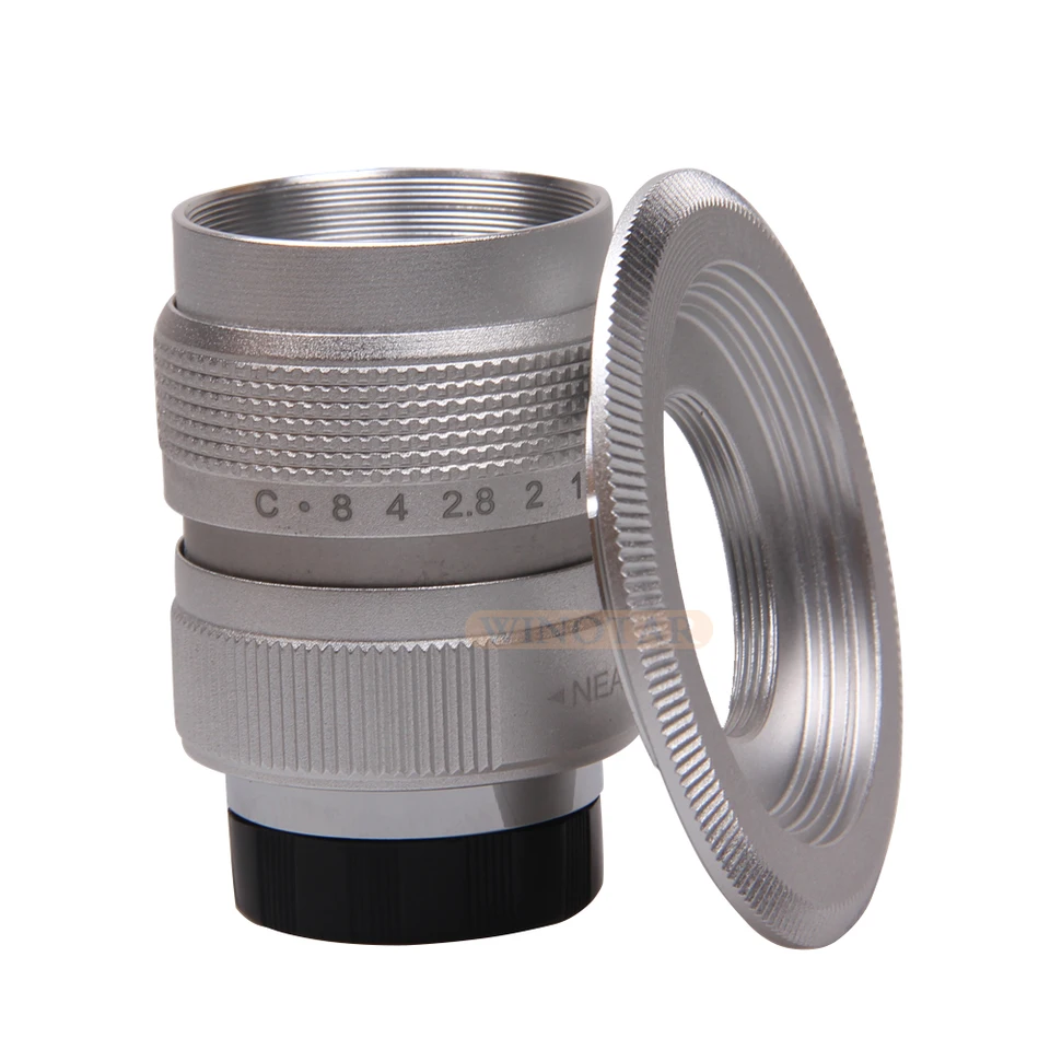 Striebro 25 mm F1.4 CCTV TV filmový objektív + C-Nex Mount Ring pre Sony E Mount NEX6 A5100 A6000 A6100 A6300 A6400 A6500 A6600 A6700