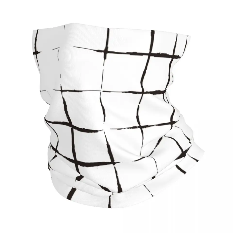 Stripe Plaid Bandana Cover Cover potlačou čiernej a bielej masky Balaclavas Mask SHARM HEARD HEADAČKA NA NAŠETKÉ UNISEX DEPRIVE Zima