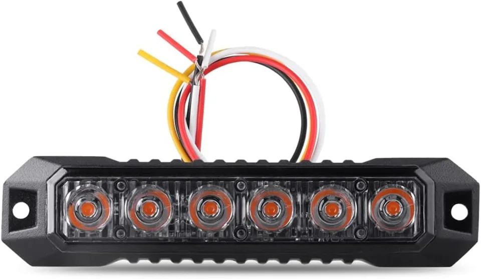 Strobe mini mriežka svetlo povrchové držiak blikajúce žiarovky pre nákladné vozidlo vozidlo LED hlava Núdzový maják nebezpečenstvo 6led