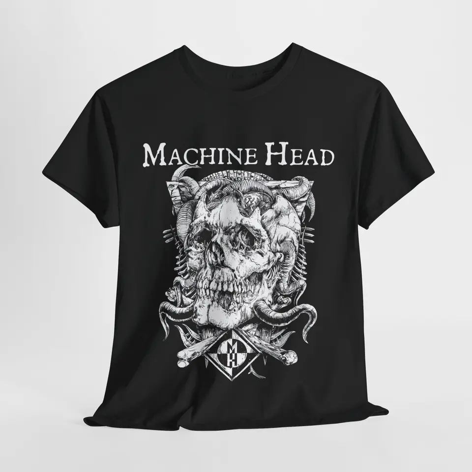 Strojová hlava tričko kovová hudba Epic Design Merch Cotton