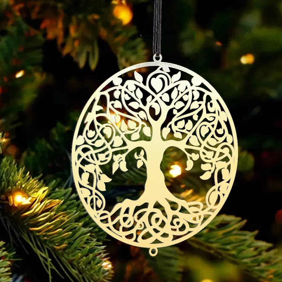 Strom života kovový závesný ornament dekoratívny veterný spinner Zlatý prívesok pre domácu záhradnú stenu umenie dekorácie Darček Čakra