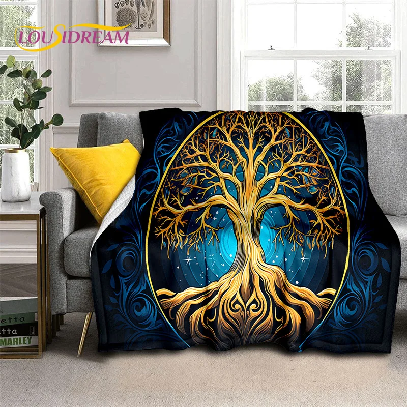 Strom života Príroda Viking Yggdrasil nórske mäkké flanelové prikrývky, hodte prikrývku Pohodlnú prikrývku pre piknikové postele domáca spálňa
