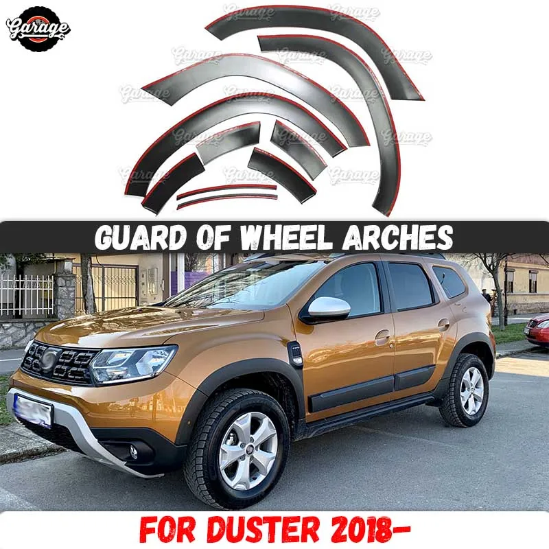 Strážca oblúkov kolies pre Dacia Duster 2018- / Renault Duster 2021- ABS Plastic Zahŕňa 10 P príslušenstva ochranné škrabance