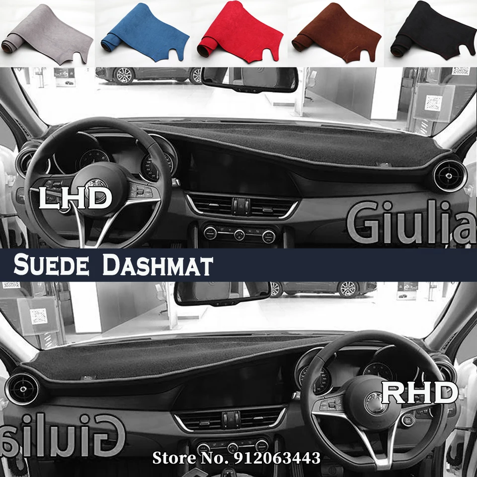 Styling auta Suede Dash Mat pokrýva príslušenstvo Dashmat Dashboard pre Alfa Romeo Giulia 952 2017 - 2022 2019 2020 2018