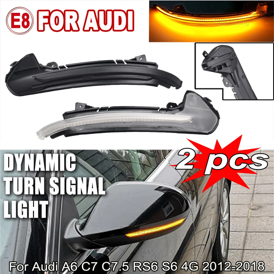 Styling automobilu pre Audi A6 C7 C7.5 RS6 S6 4G 2012-2018 LED tečúca zadná kontrola zrkadla Indikátor blesku žiarovky BLINKER BLINKER SVETLO