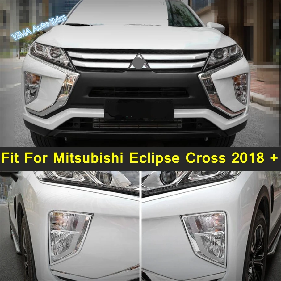 Styling automobilu predné hmlové svetlá žiarovky Foglights Cover Cover Tink 2pcs pre Mitsubishi Eclipse Cross 2018 - 2021 Chrome Accessories