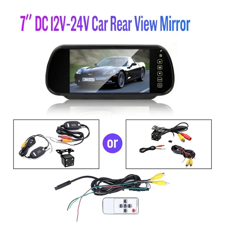 Styling automobilu Wireless 7 palcov TFT LCD Screen CAR CAR AURN MONIPLE DISPLET DISPLETU pre spätnú zálohu