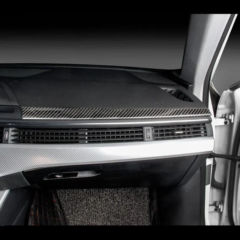 Styling Carbon Fiber Styling Copilot Dashboard Tink Strip pre Audi A4 B9 2017-2019 LHD Automatické interiérové ​​príslušenstvo