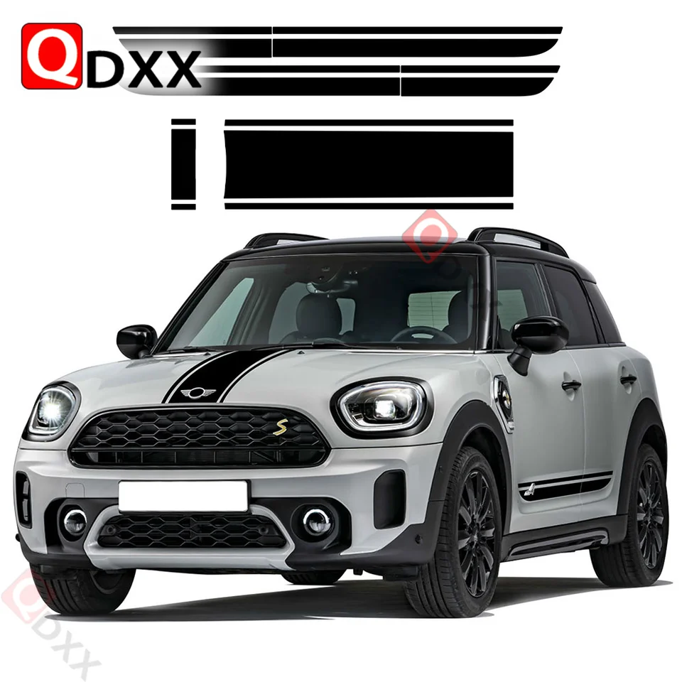 Stylingový kapucňa kmeň kmeňa na bočné pretekárske nálepky pre závodné nálepky pre Mini Cooper SE All4 Countryman F60 ALL4 2017 2018 2020