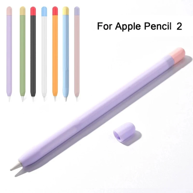 Stylusový kryt silikónové pero puzdro pre jablkovú ceruzku 2. farebná zhodujúca sa stylus Ochranné puzdro Neplašene proti pádu iPad pero 2 kryt 2