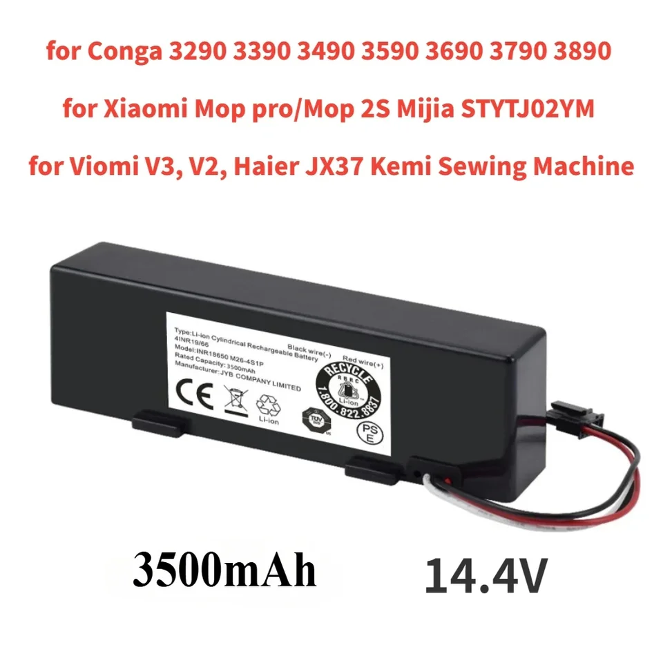 Stytj02ym li-ion batéria 18650 4S1P 14.4V 3500 mAh zametacia batéria pre Xiaomi Mijia Mi Robot vákuum-mop p Robot moping robota