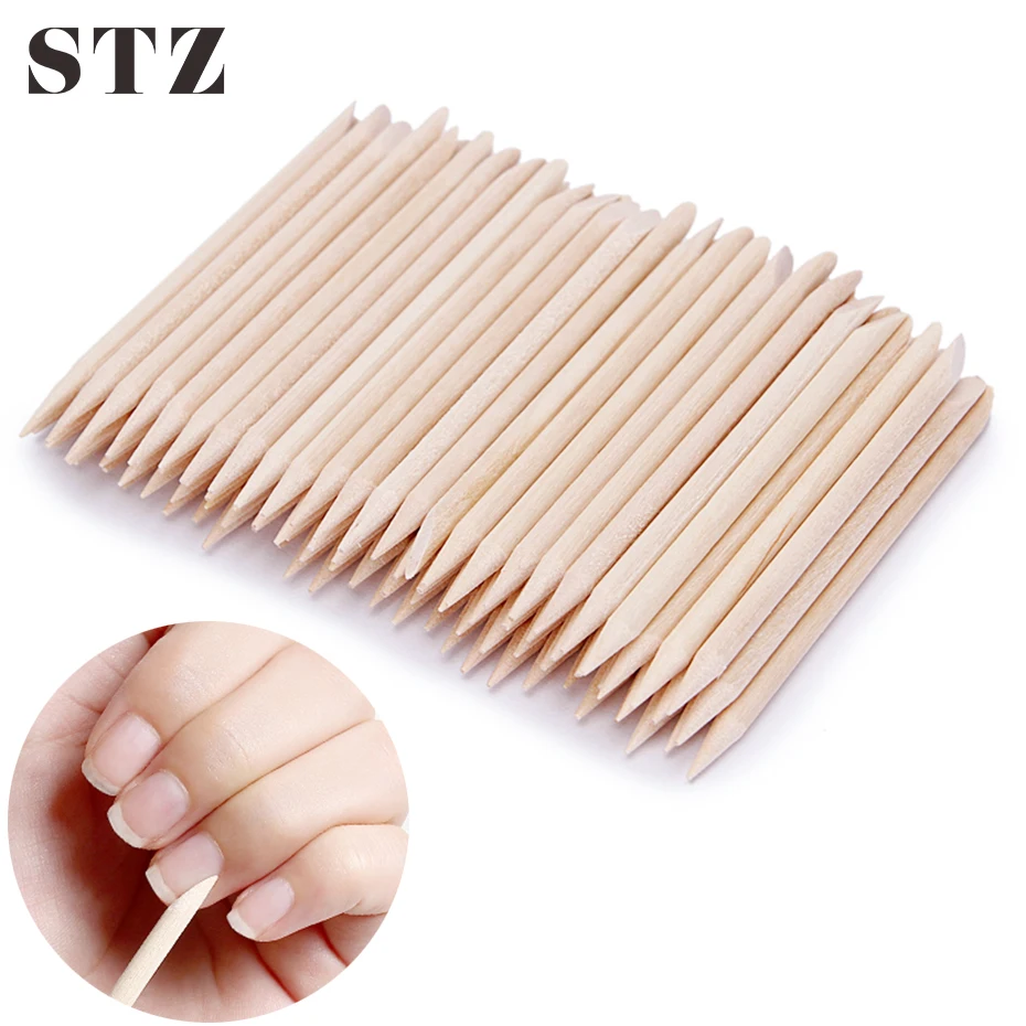 STZ nechtové oranžové tyčinky Drevené kutikuly Pusher na nechty na nechty Odstrakanie bodkovania náradia MANICURE Pedikúrové príslušenstvo #709