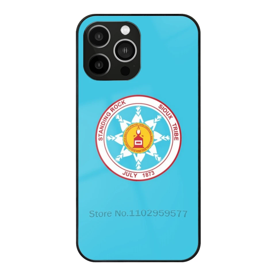Stály rock Sioux Tribe Temped Glass puzdro pre iPhone 15 14 13 12 11 Pro xs Max Mini xr 8 7 6s 5s puzdro stojace sioux