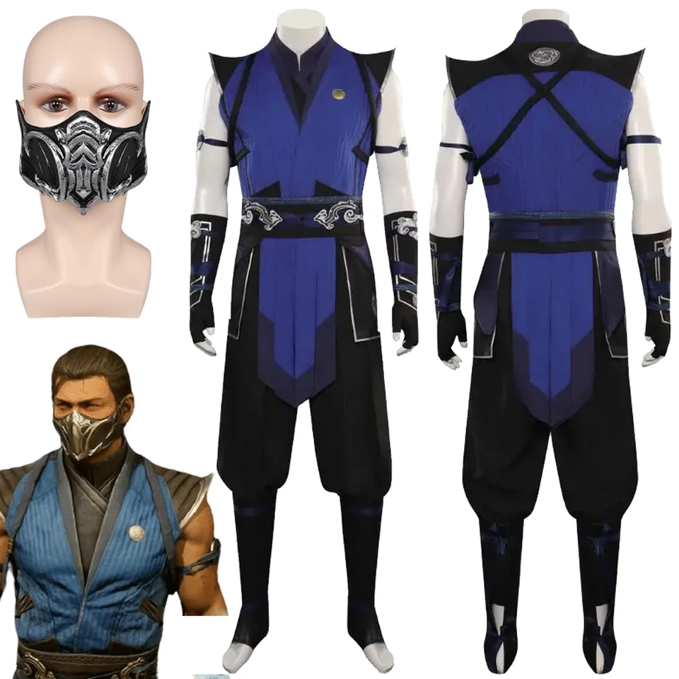 Sub-Zero Cosplay Mortal Kombat Cosplay Cosplay Fantastia Kostým maskovanie pre mužov pre mužov dospelých Top Pants Mask Halloween Karneval oblek