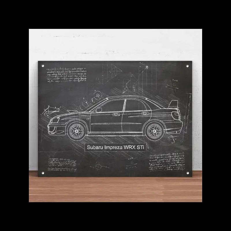 Subaru Impreza WRX STI Metal Tin Wall Art Plagát pre človeka Cave Garage Bar Pub Home Decor