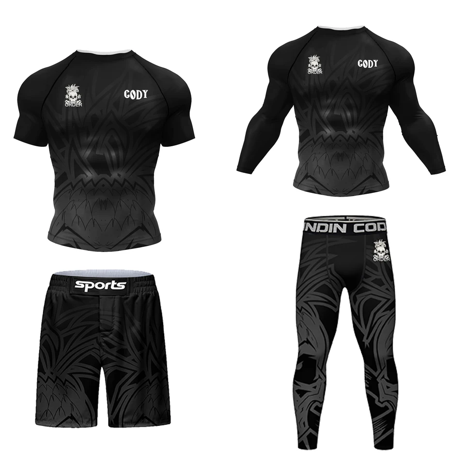 Sublimačná tlač Nové boxovanie mma vyrážky strážca jiu jitsu tričko set kickbox dresy šport bjj gi muay thajské šortky športovec SportsUit