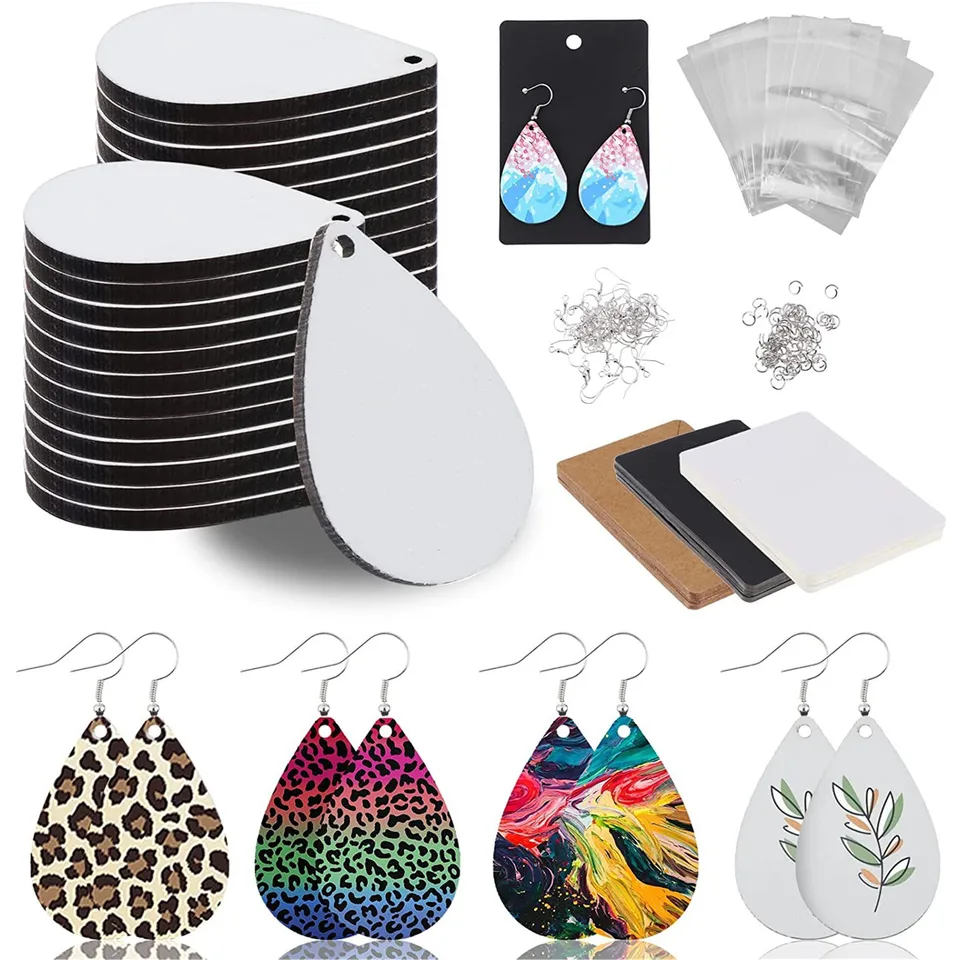Sublimačné náušnice PLACKY PRODUKTY PRODUKTY KĽÚČOVÉHO TEPLADOVÉHO TAP TAGNA KARTA MDF pre dizajn šperkov DIY Craft výroby nástrojov Nástroj