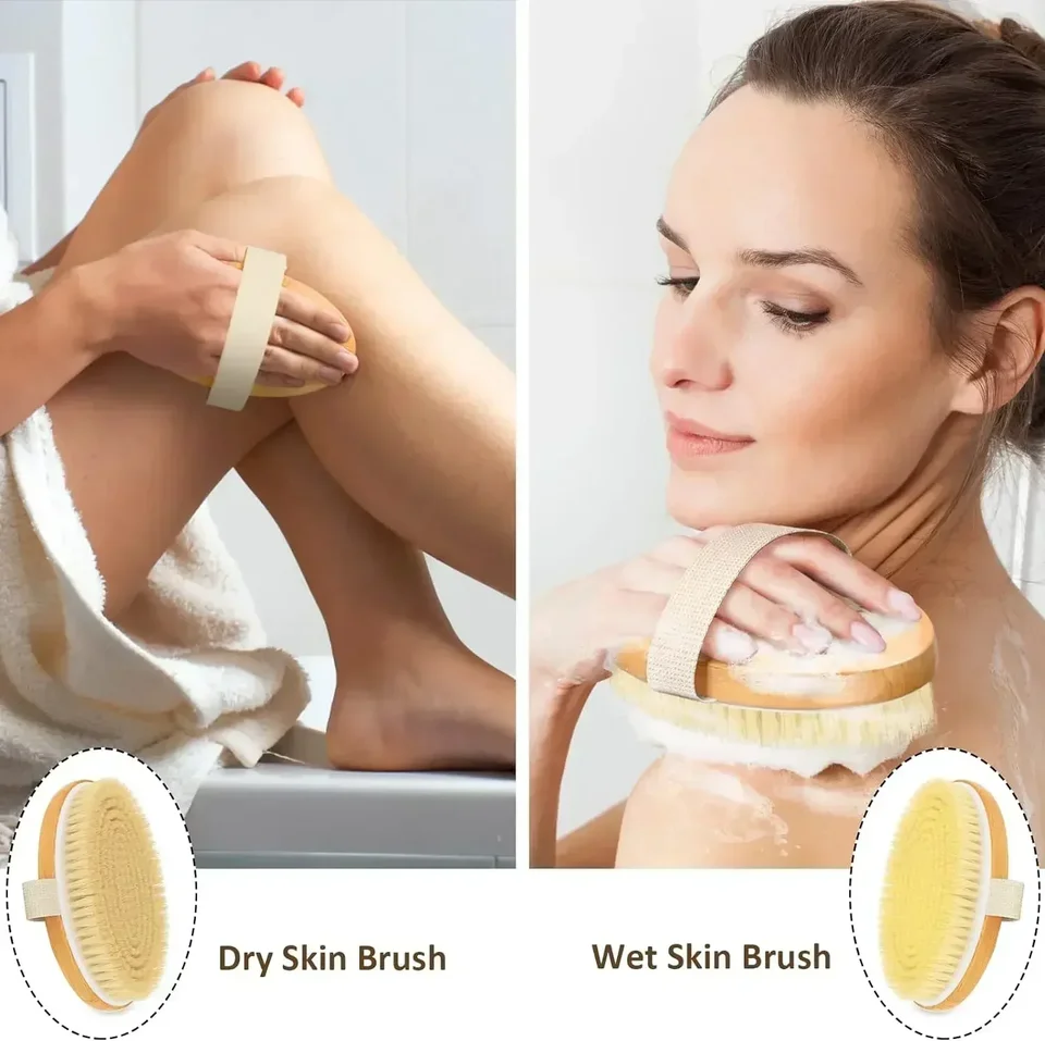 Suché kefy na telo, exfoliačné telové práčky, prírodné štetiny pre suchú pokožku, zlepšenie cirkulácie, zastavte zarastené chĺpky