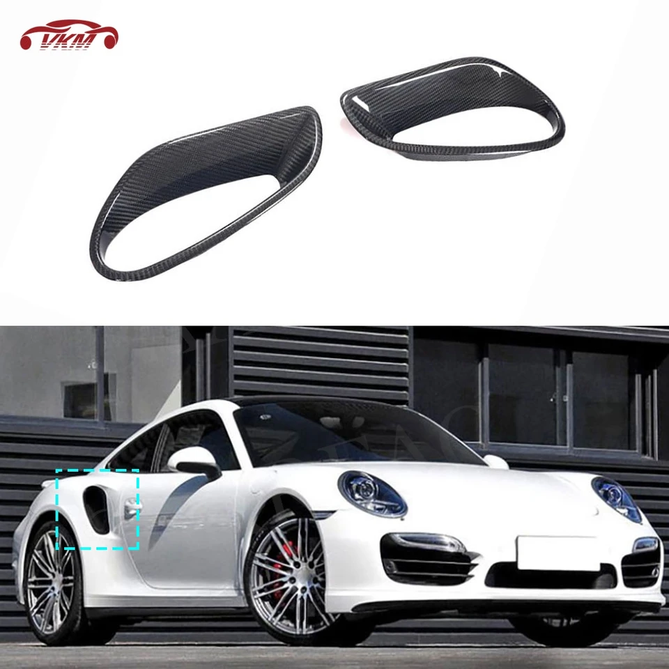Suché uhlíkové vlákno Fender Fender Air Vety Vysvetlenie lišty pre Porsche 911 Turbo S 2-dvere 2014-2016