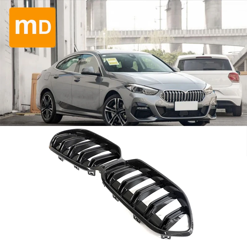 Suché uhlíkové vlákno lesklé čierne centrum mriežky krycie obrusy pre BMW 2 séria F44 2021+ Gran Coupe Obličky Nárazníky