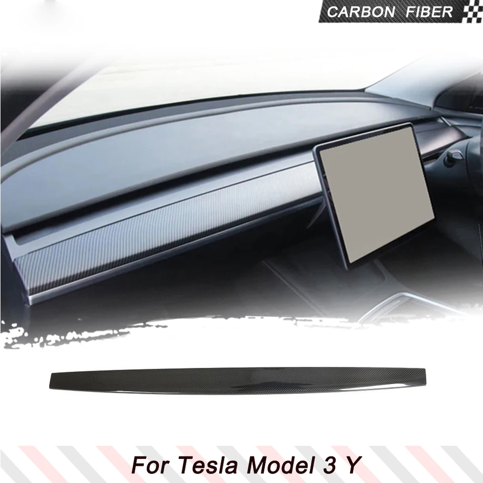 Suchý uhlíkový automobil Center Console Dashboard Panel Tink pre Tesla Model 3 Y 2021-2023