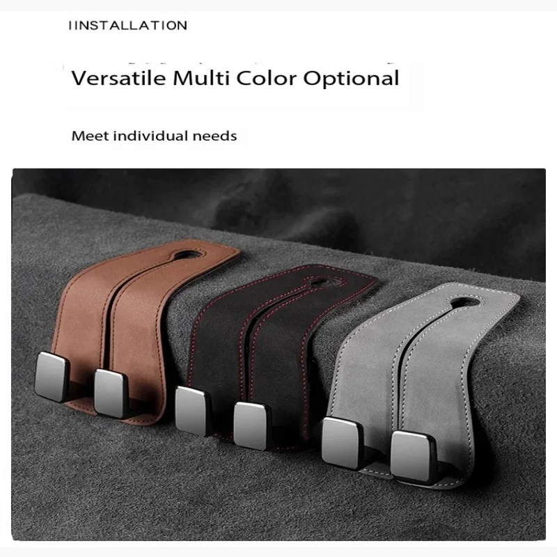 Suede Hook Car Tools Organizátor Háčiky pre auto interiérové ​​doplnky s taškou držiak na háčik dvojitý háčik pre Mercedes Benz Tesla Audi