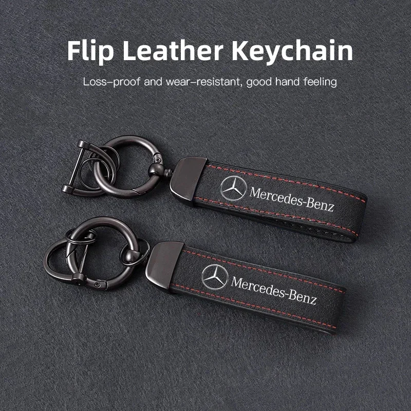 Suede Key Ring Sport Car Keychain Custom Car Emblem Darček s pre Mercedes Benz AMG W203 W206 W220 W205 W211 W212 W201 W210 W108