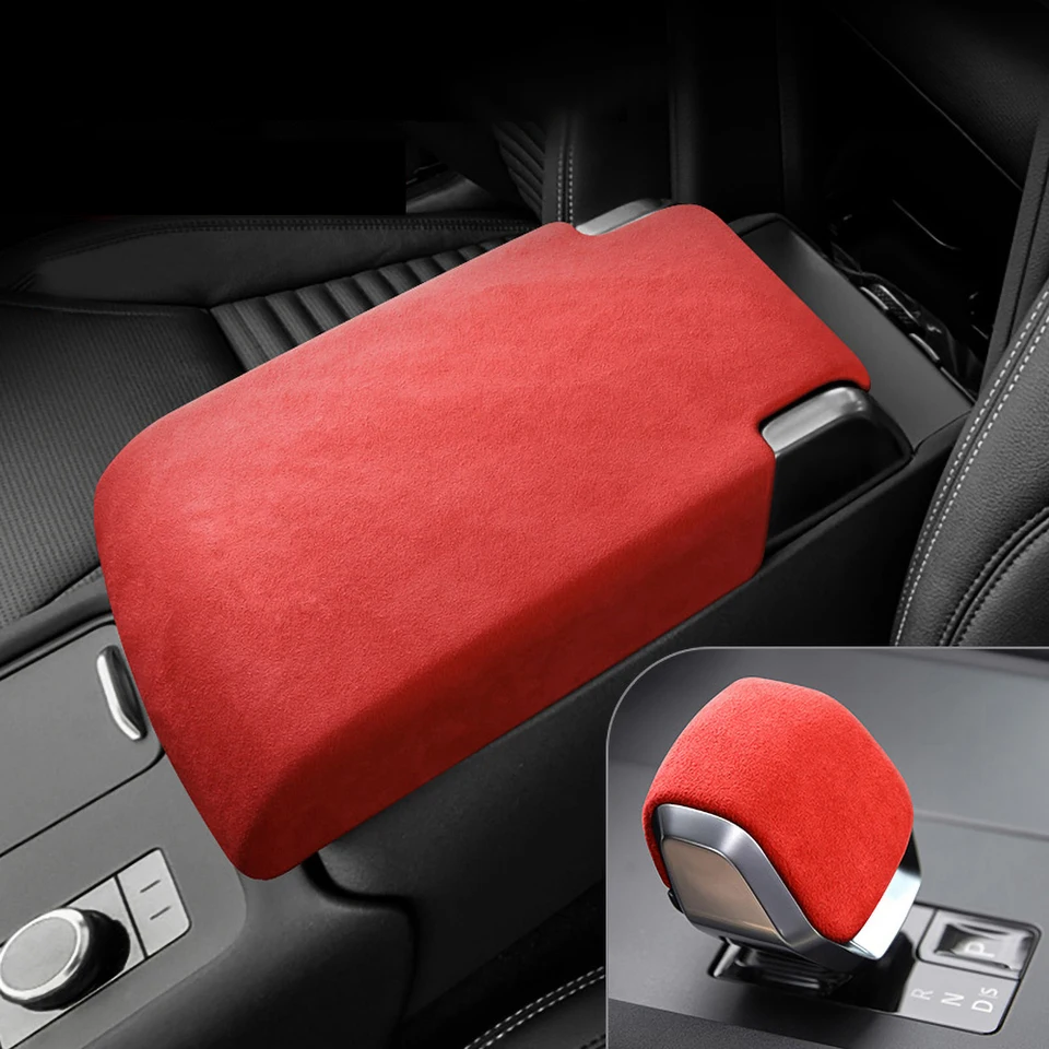 Suede lakťová opierka Horné vonkajšie veko puzdro Puzdro Pase Adhesive Shell Shift Shift Cover pre Land Rover Discovery 2016 2017 2018 2019 2022 Rok