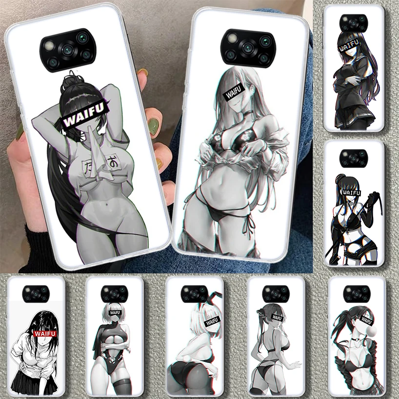 Sugoi senpai anime waifu sexy dievčenský kryt telefónu Puzdro pre Xiaomi POCO x6 x5 x4 x3 nfc f6 pro f5 f4 gt f3 f2 f1 m5s m5 m4 m3 m2 art