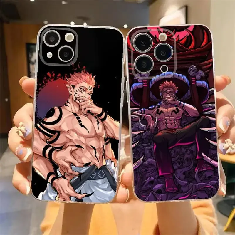 Sukuna J-Jujutsu Kaisen Anime Telefón pre iPhone 11 12 Mini 13 14 15 Pro xs Max x 8 7 6s plus 5 SE xr priehľadný škrupina