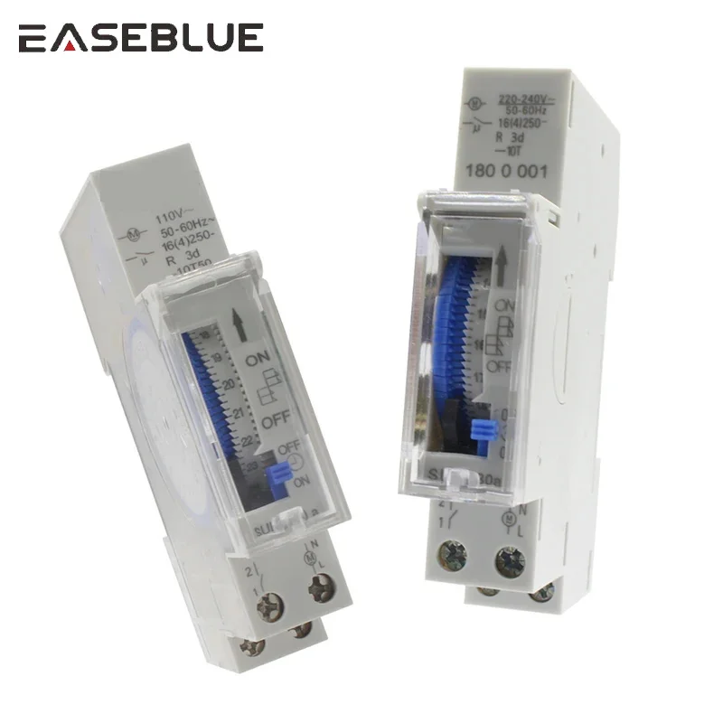SUL180A Spínač časovača 24 hodín RELE Analógy Elektrické programovateľný časovač 220V 16A batéria DIN Rail Mechanical Timer Switchi