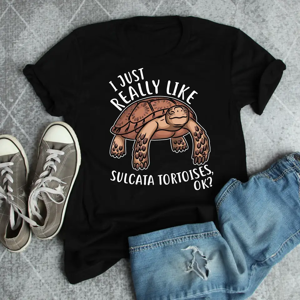 Sulcata korytnačka tričko Pet Pet Reptile Turtle Lover Funcle Animal Cute Tops Mom Dad pre neho