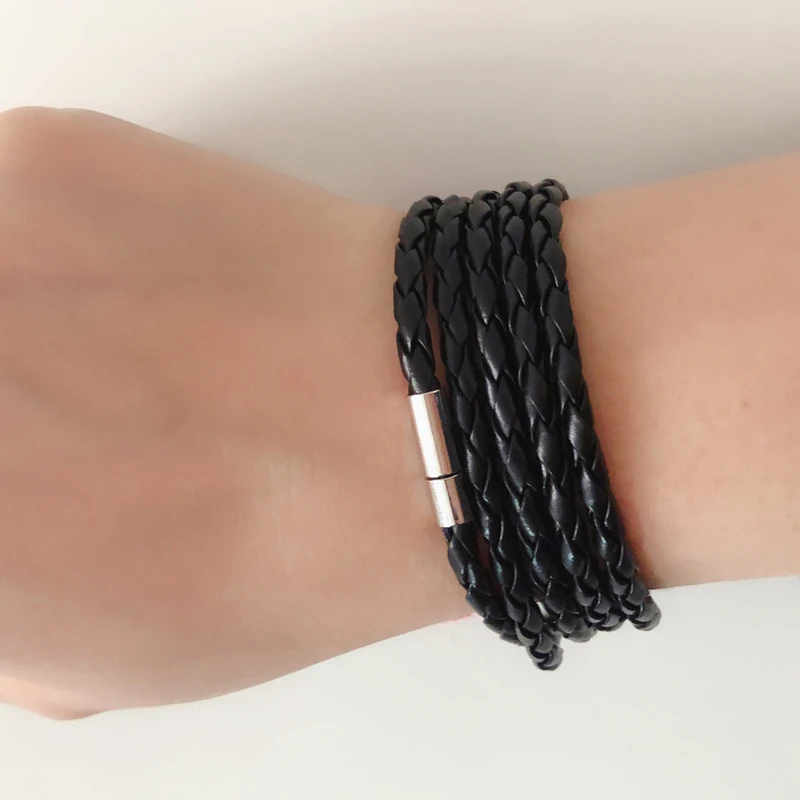 SUMENG 2024 Nový štýl Najnovší horúca populárna 5 kože kožená náramok, Men Charm Vintage Black 10 Color Vyberte si
