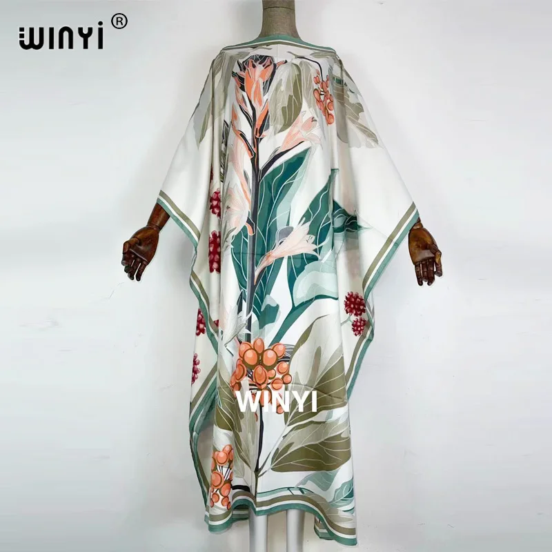 Summer Blízky východ العباياrim dámsky Bohemian Veľká veľkosť tlačená dámska elegantná dovolenka sexy plážové šaty kaftan abayas winyi