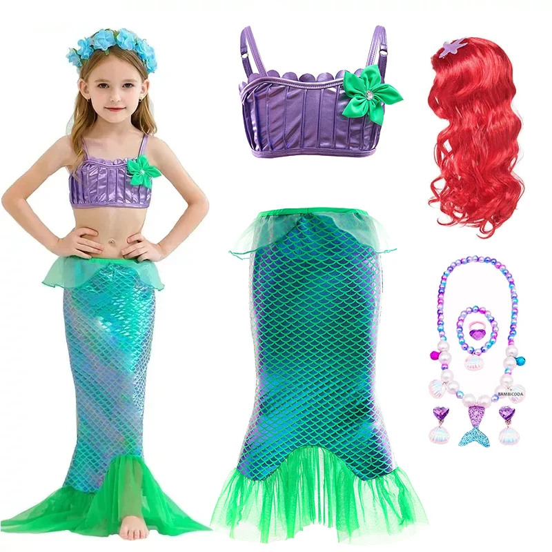 Summer Girl Mermaid kostým karneval anime cosplay outfits 2-10 rokov deti Fantasy Masguise Prom šaty panná narodeniny šaty
